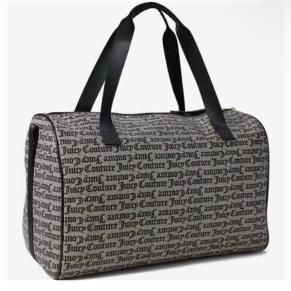 NWT Juicy Couture Women’s Carry-on Duffel Travel Bag Black/Cream - Picture 10 of 13